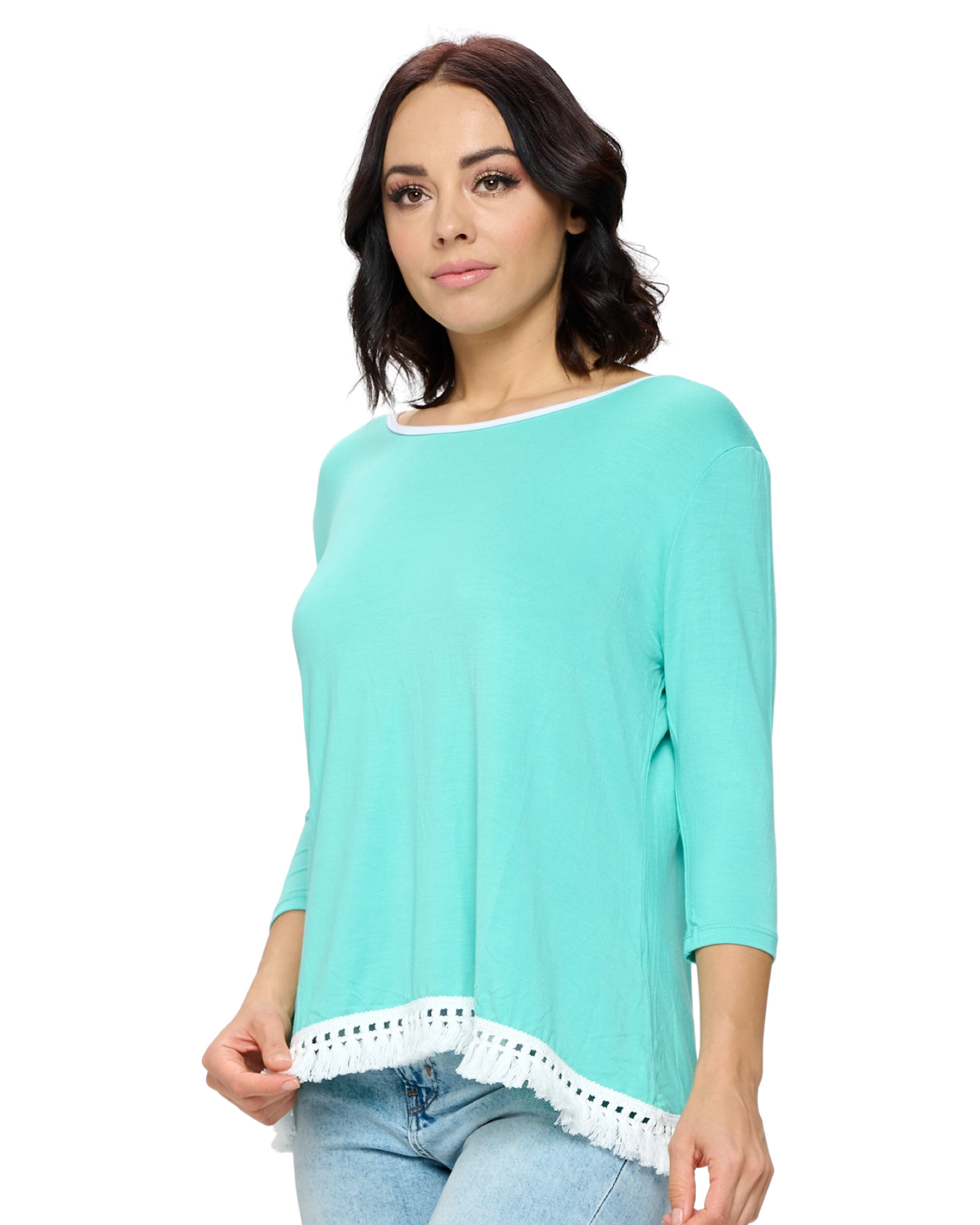 Lace Trim Casual Blouse