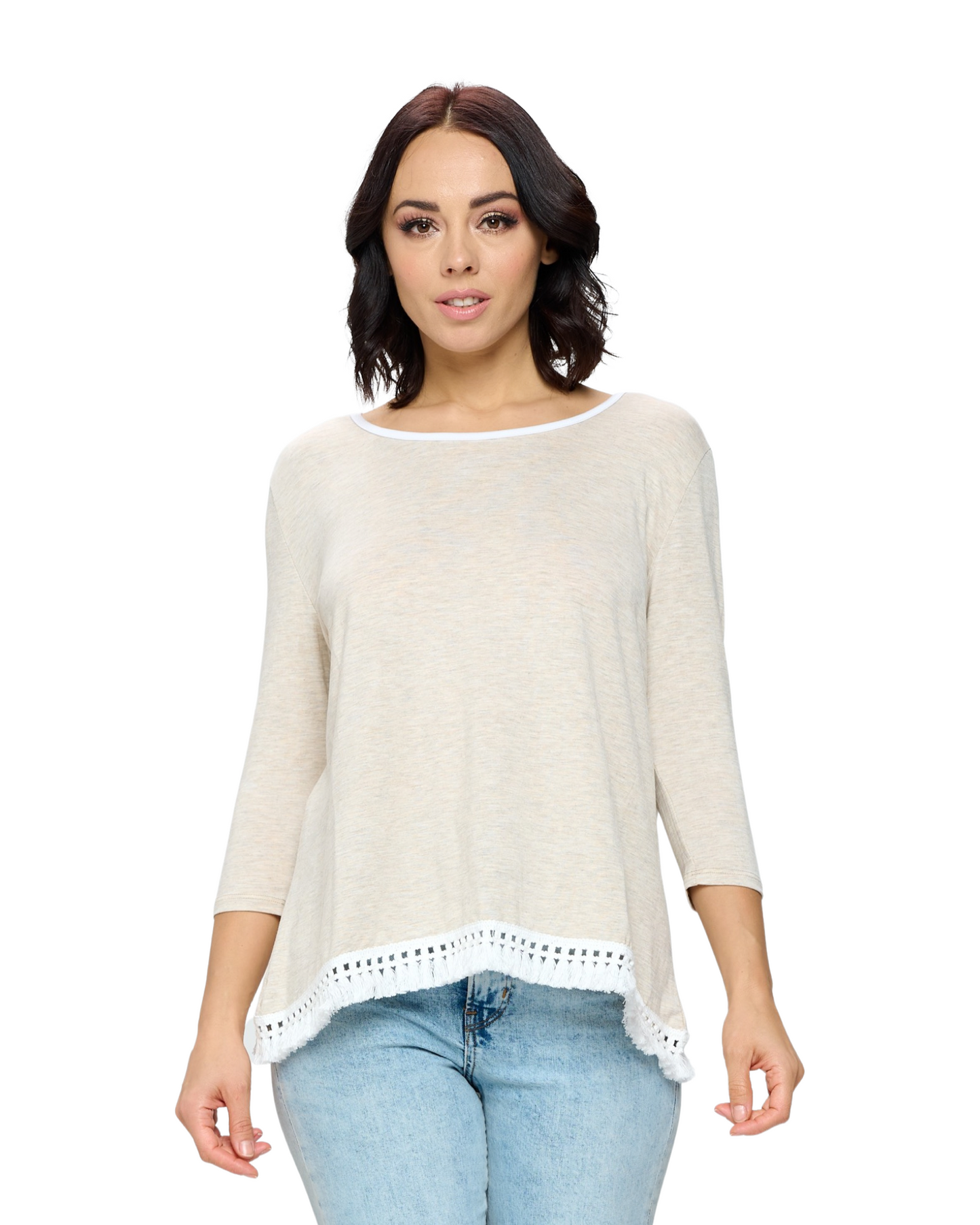Lace Trim Casual Blouse