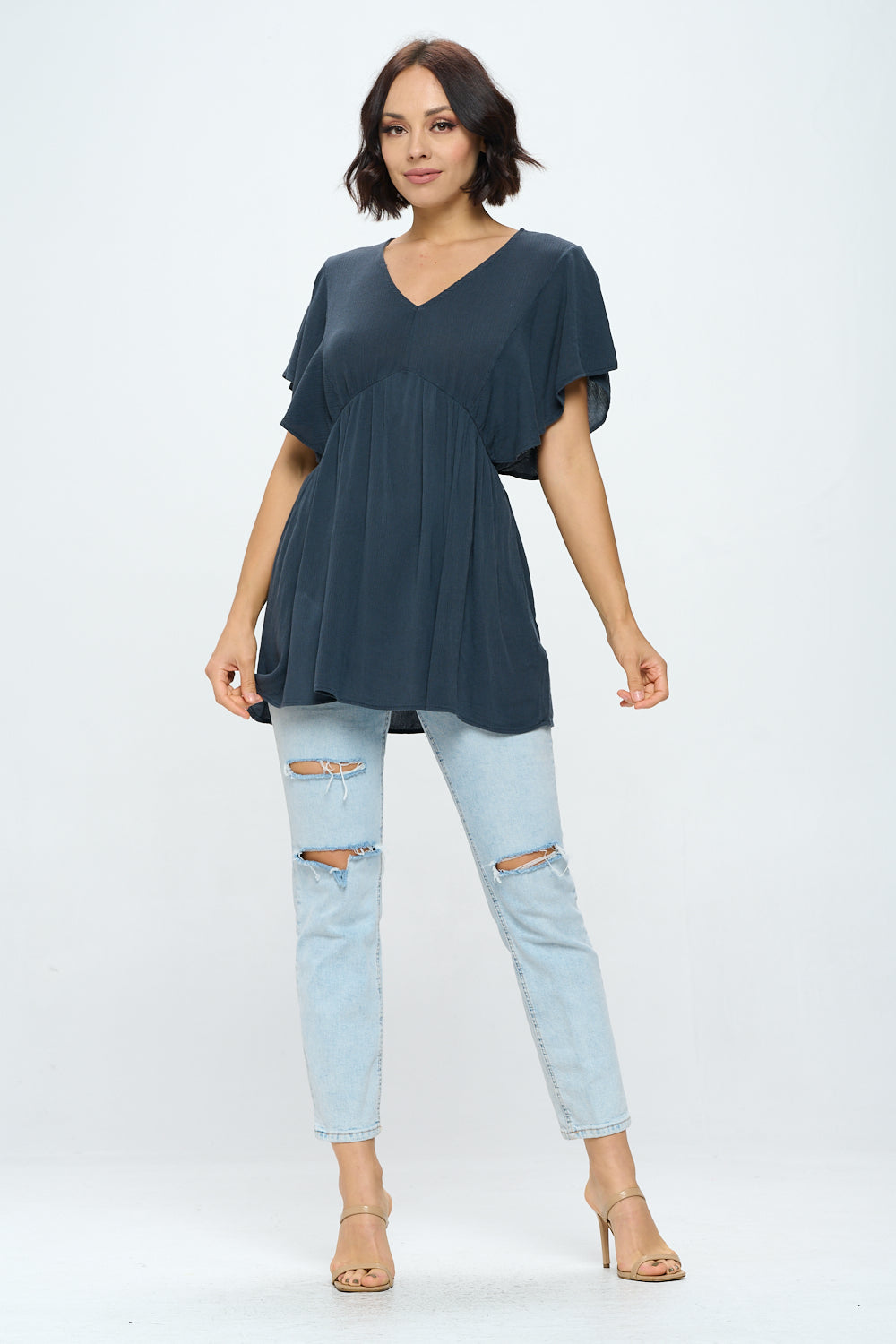Flowy Short-Sleeve Shirt