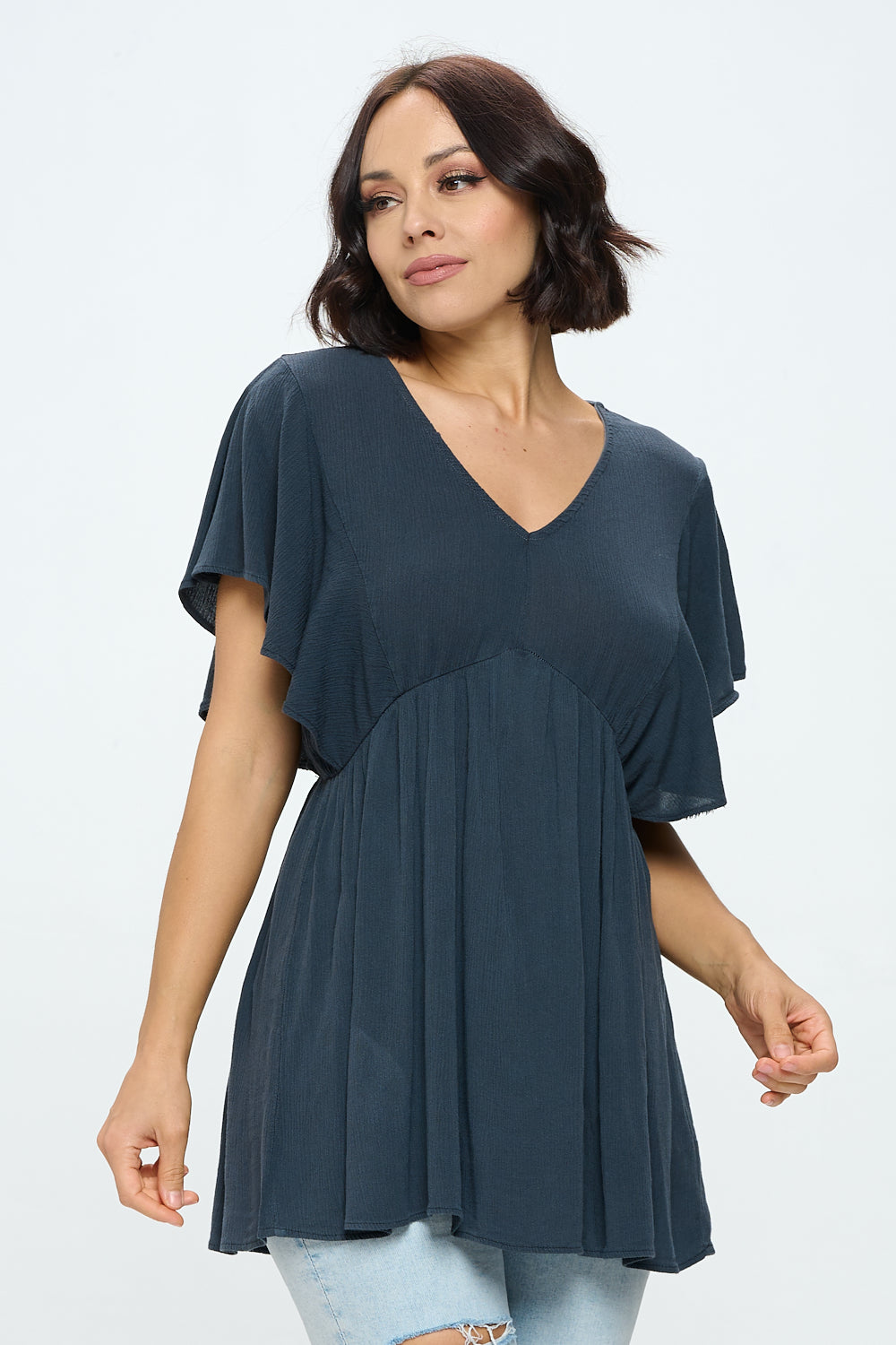 Flowy Short-Sleeve Shirt