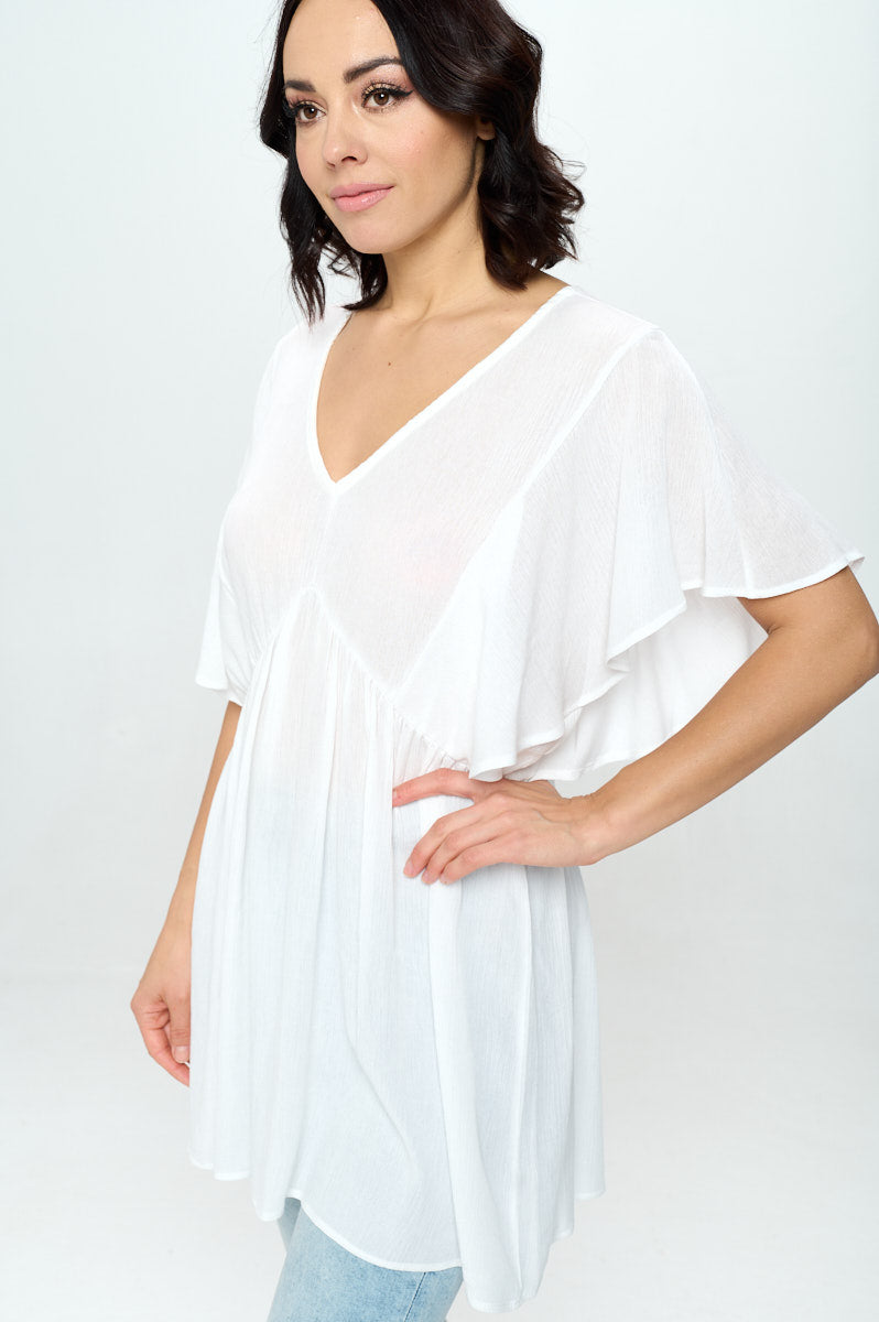 Flowy Short-Sleeve Shirt